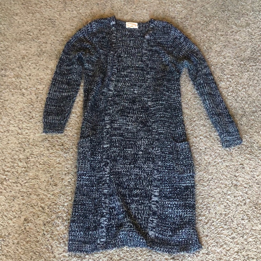 Long Black Duster Cardigan